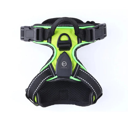 Light Up LED Dog Harness Rechargeable Adjustable Luminous Pet Chest Strap Soft Flashing Dog Glow Vest for Night Walking