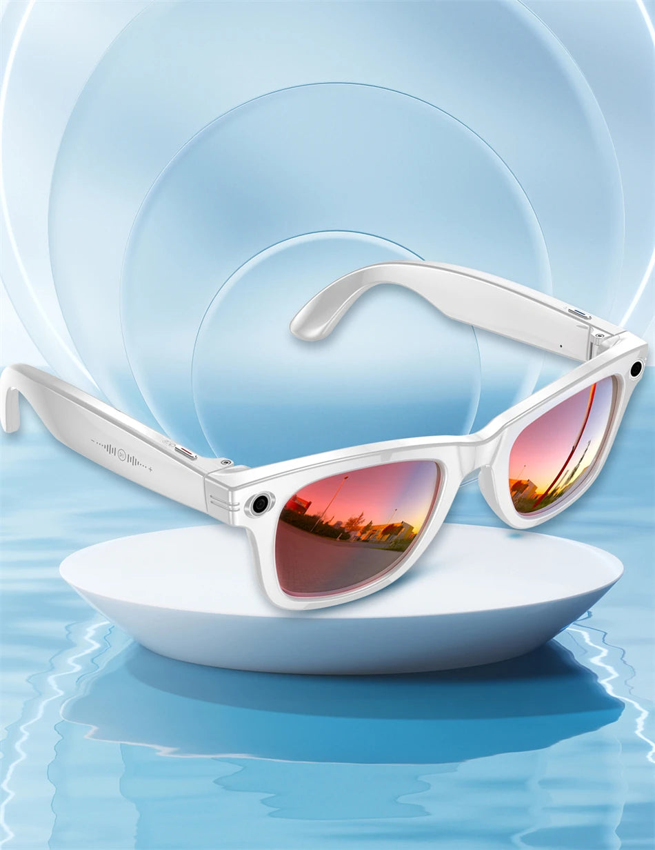 New AI 5MP Camera Smart Glasses 290mAh Waterproof Voice Call Music Bluetooth Smart Sunglasses Video Record Translation Glasees