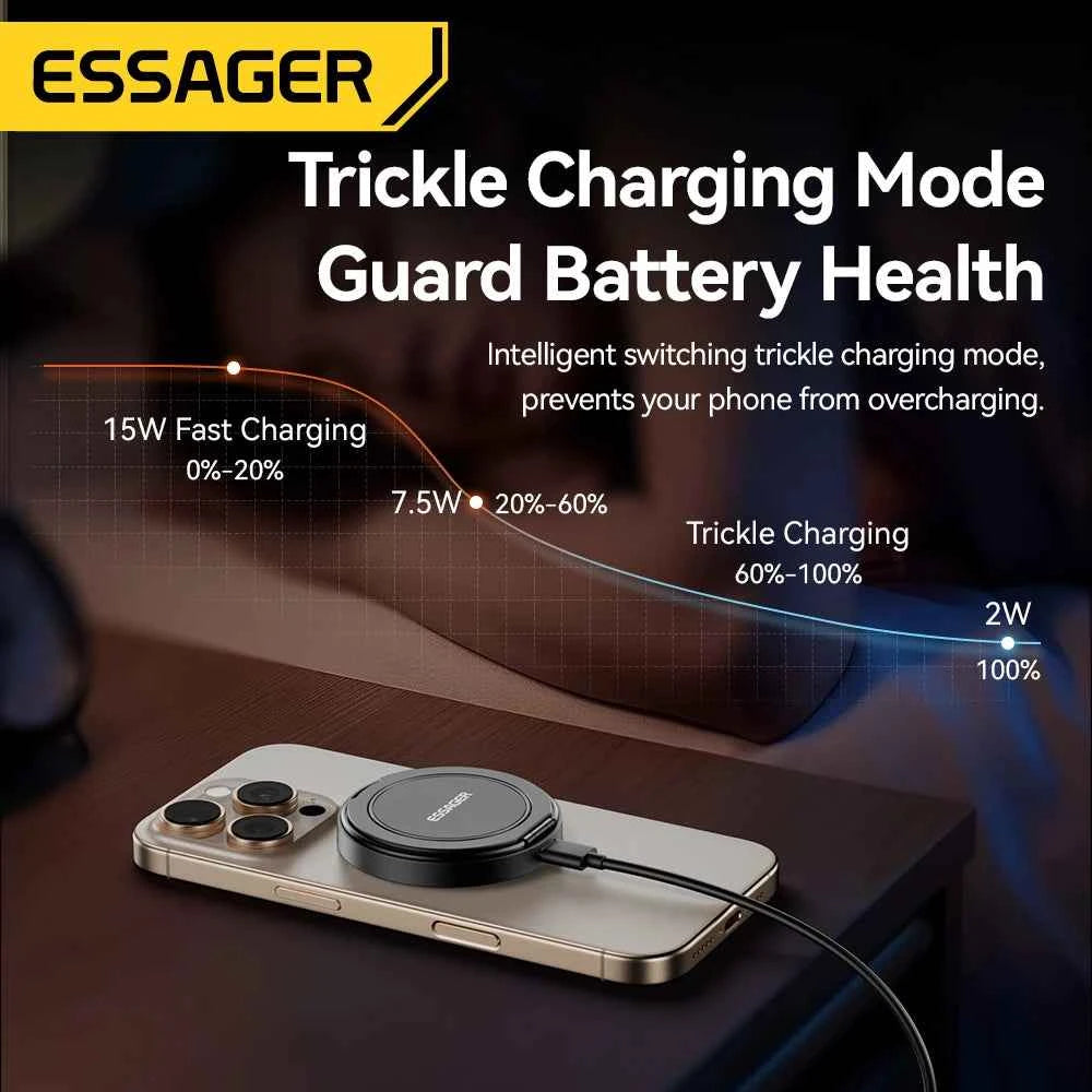 Essager Magnetic Wireless Charger With Holder 15W Fast Charge For iPhone 14 Pro
