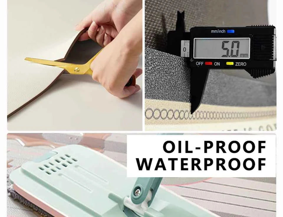 Pvc Kitchen Carpet Non-slip Oil-proof Rug Waterproof Leather Floor Mat Modern Long Strip Carpets Alfombra De Cocina 주방 미끄럼 방지 카펫