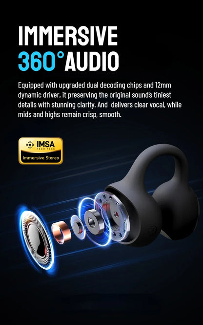 Clip On Wireless Earphones With Noise Reduction And Intelligent Positioning For Comfortable And Stable Communication