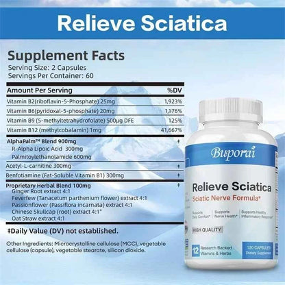 Sciatic Nerve Supplements For Joint Health And Pain Relief 120 Capsules