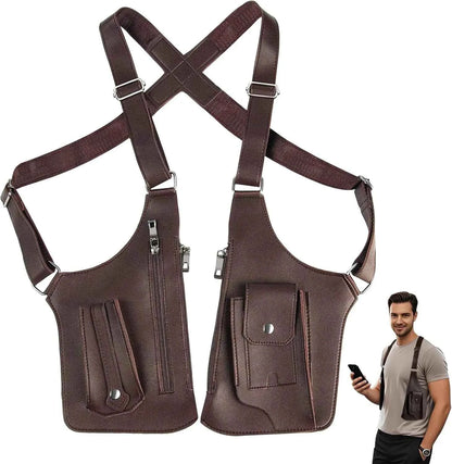 Men's Shoulder Underarm Bag, Anti theft Hidden Adjustable Strap Leather Cover