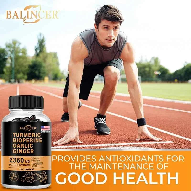 Turmeric Ginger Piperine 2360Mg Black Pepper Digestive Immune Support Supplement