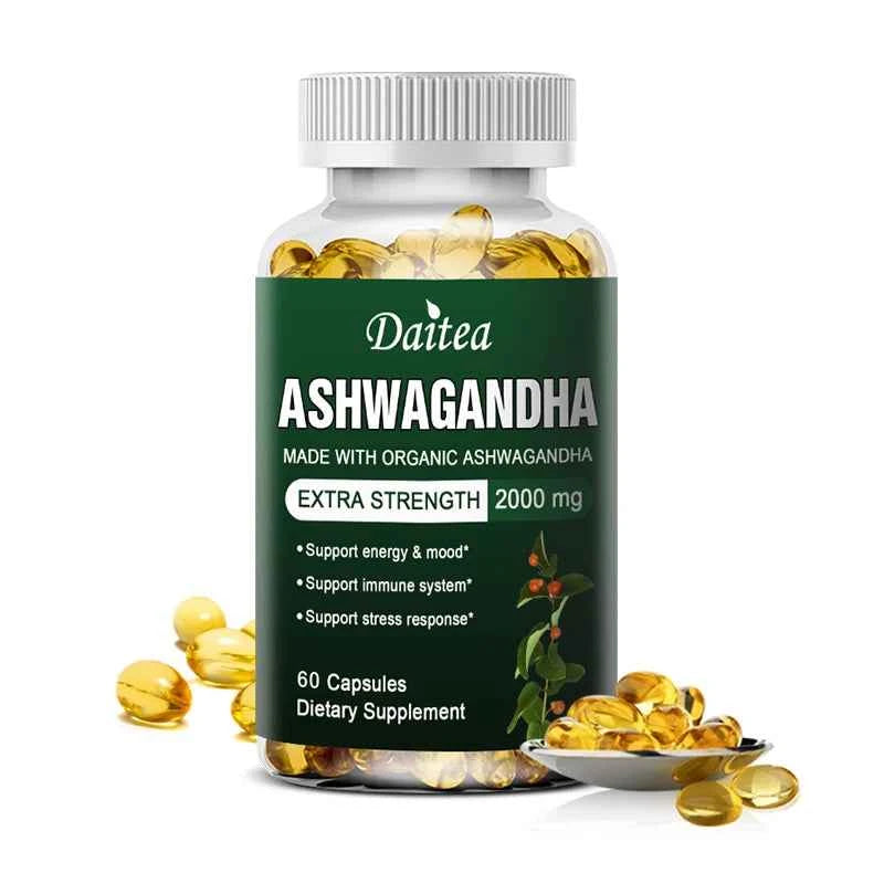 Daitea Organic Ashwagandha Capsules 2000mg Mood Sleep Energy Support Antioxidant