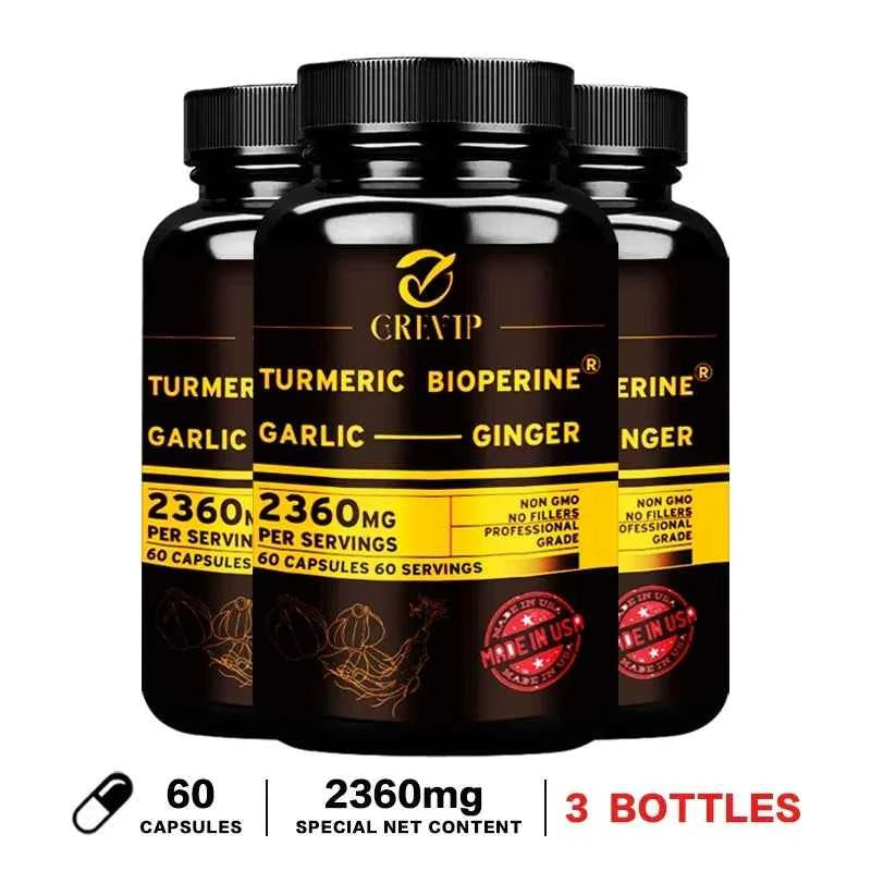Turmeric Ginger With Garlic Curcumin Black Pepper For Joints Immune Support