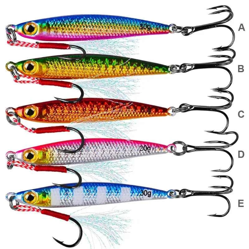 Metal Cast Jig Spoon Lure 10 20 30 50g For Shore Casting Sea Bass