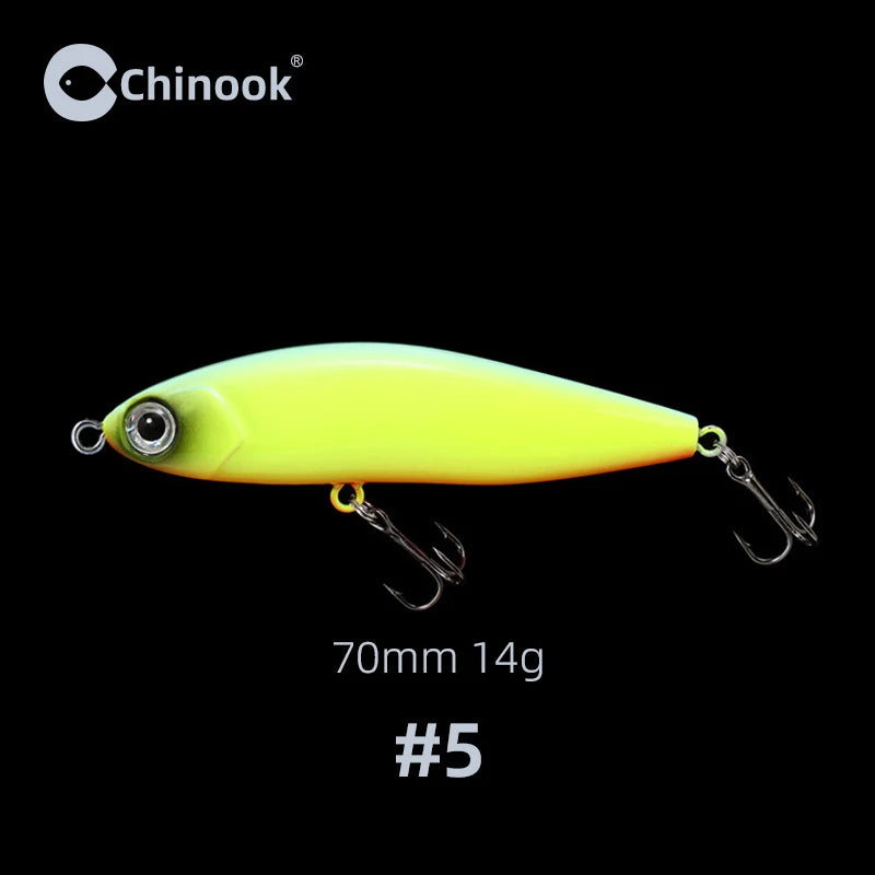 Chinook Sinking Pencil Bait Fishing Lure 70mm 14g For Pike Bass