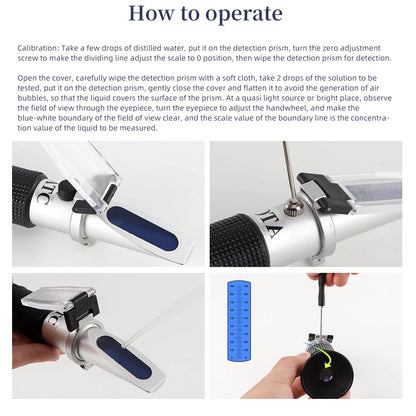 0-90% Handheld Brix Refractometer Sugar Content Tester Honey Fruit Juice Liquids Beekeeping Sugar Refractometer with Retail Box