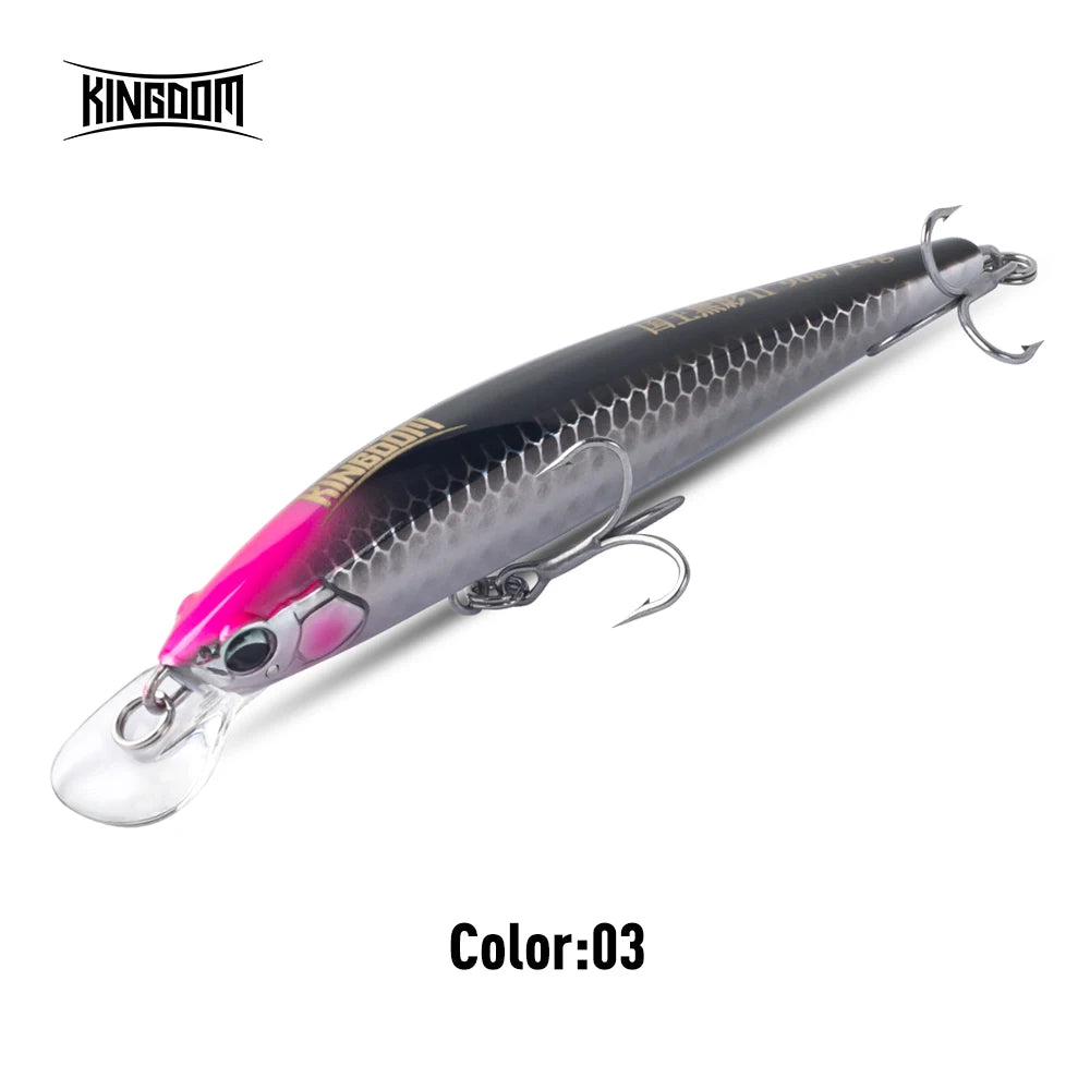 Kingdom Kingart II Minnow Sinking Long Throw Lure 70mm 90mm 110mm Bass