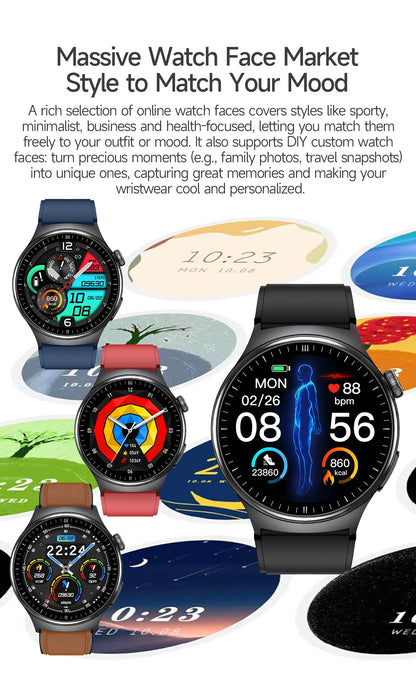 2026 New upgrade Health Check Smart Watch ECG Blood Lipid Uric Acid Body Fat BP Sport Waterproof HD Call Smart Watch Man Women