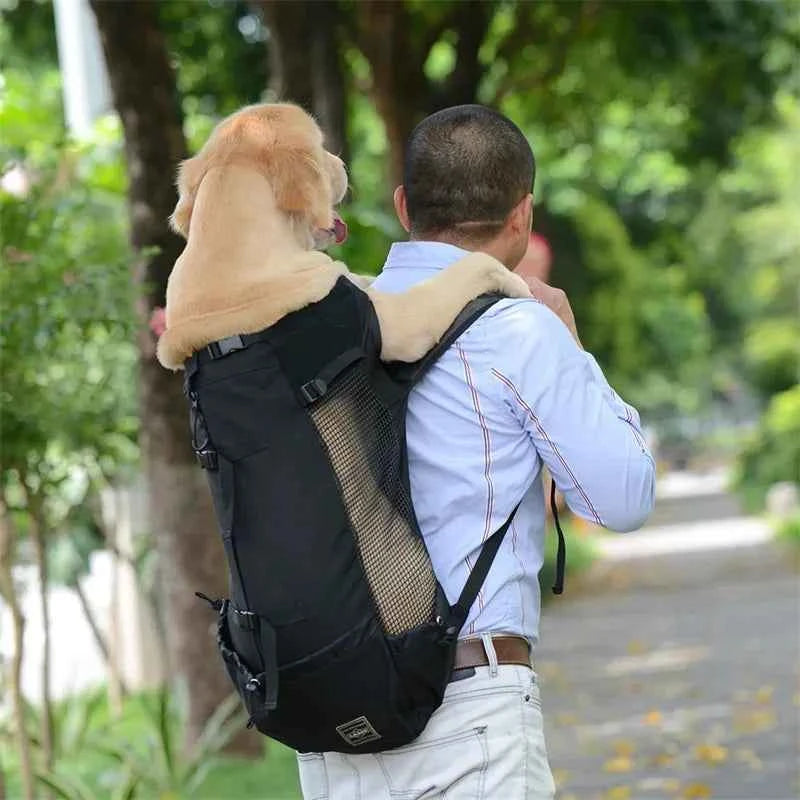 Breathable Adjustable Washable Pet Backpack Carrier For Medium Dogs Polyester