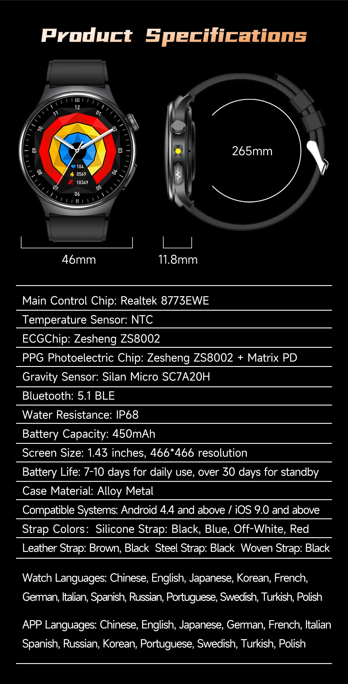2026 New upgrade Health Check Smart Watch ECG Blood Lipid Uric Acid Body Fat BP Sport Waterproof HD Call Smart Watch Man Women