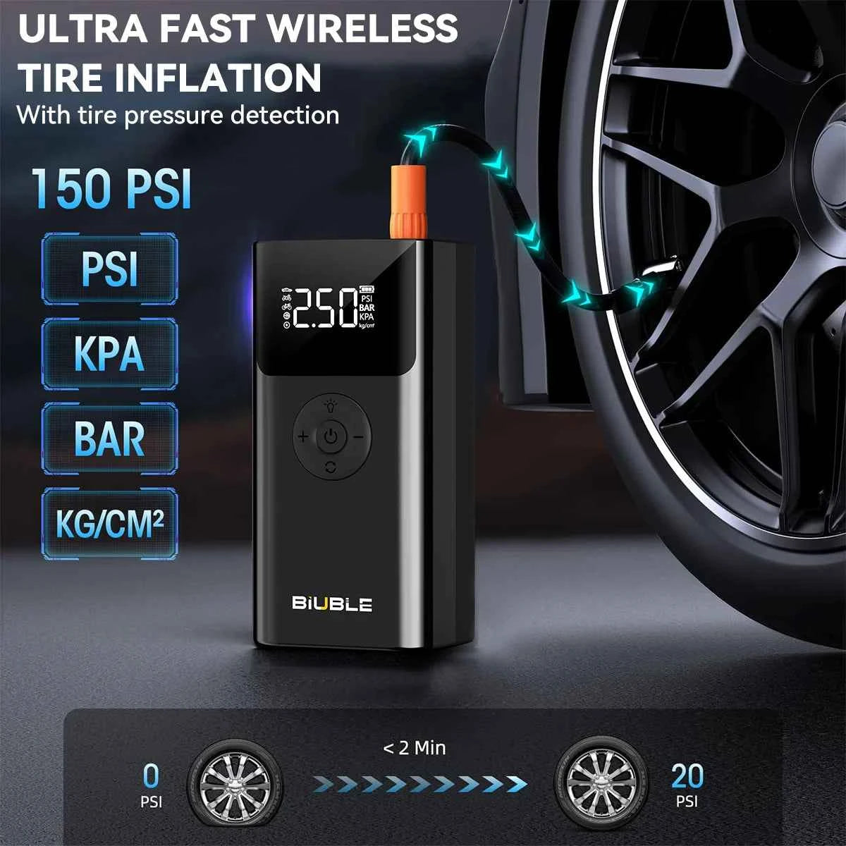 4 In 1 8000A Car Jump Starter 150PSI Air Pump Car Battery Booster Engine Starting Device Tire Air Compressor Power Bank