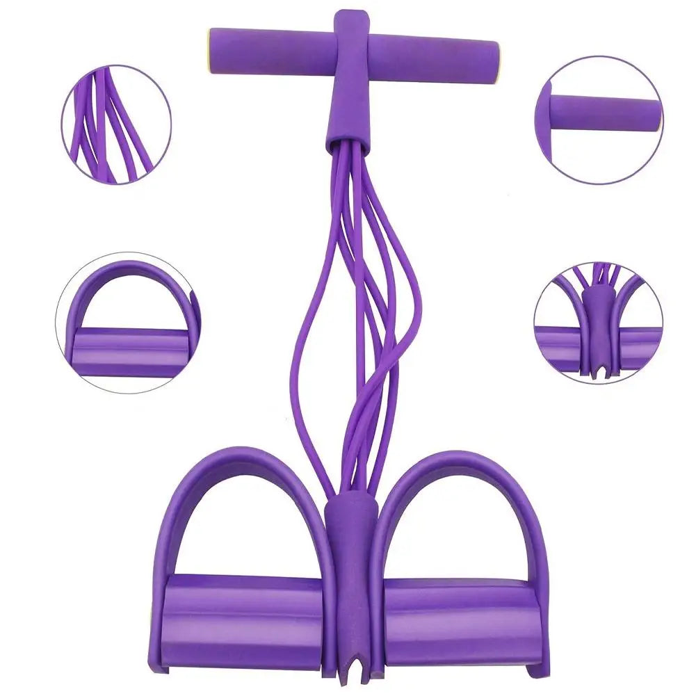 Multifunction Tension Rope, 6-Tube Elastic Yoga Pedal Puller Resistance Band, Natural Latex Tension Rope Fitness Equipment