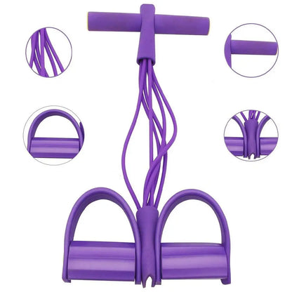 Multifunction Tension Rope, 6-Tube Elastic Yoga Pedal Puller Resistance Band, Natural Latex Tension Rope Fitness Equipment
