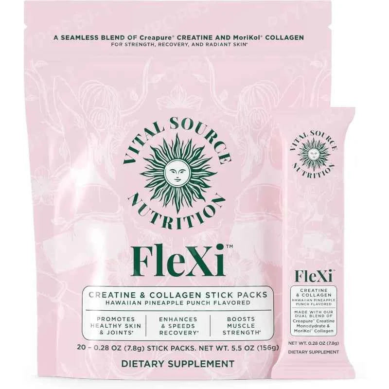Creatine and Collagen Powder Packs for Strength and Skin Health 20 Servings