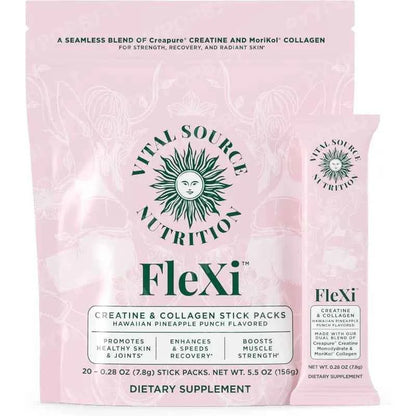 Creatine and Collagen Powder Packs for Strength and Skin Health 20 Servings