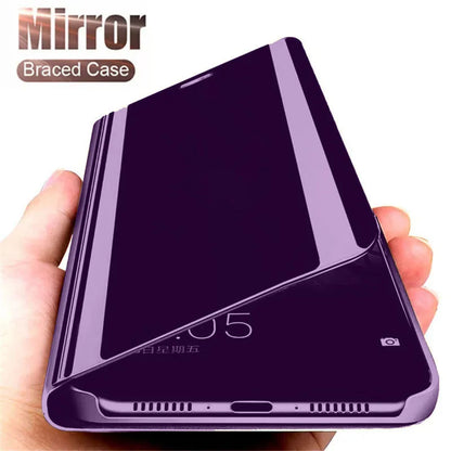 Mirror Flip Cases For Samsung Galaxy S25 EDGE S24 S23 S22 S21 S20 Ultra Plus Case For Samsung S24 S23 S21 FE Note 20 Ultra Cover