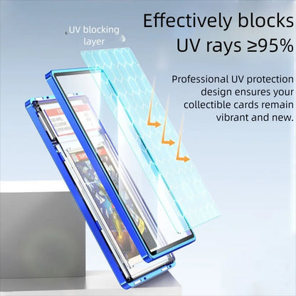 Aluminium Frame PSA/CGC Graded Cards Protector UV Protection Double-sided Glass Card Protective Case Transparent Durable