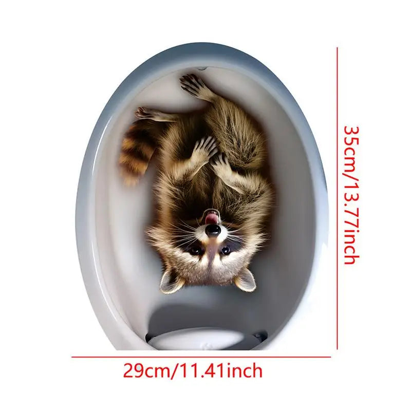 Toilet Seat 3D Decals Toilet Seat Cover Waterproof Stickers In 3D Room Ornaments 3D Stickers For Kitchen Living Room Bedroom