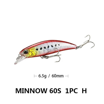 Sinking Minnow Lure 6cm 6.5g Wobbler Jerkbait Bass Sea Fishing Crankbait