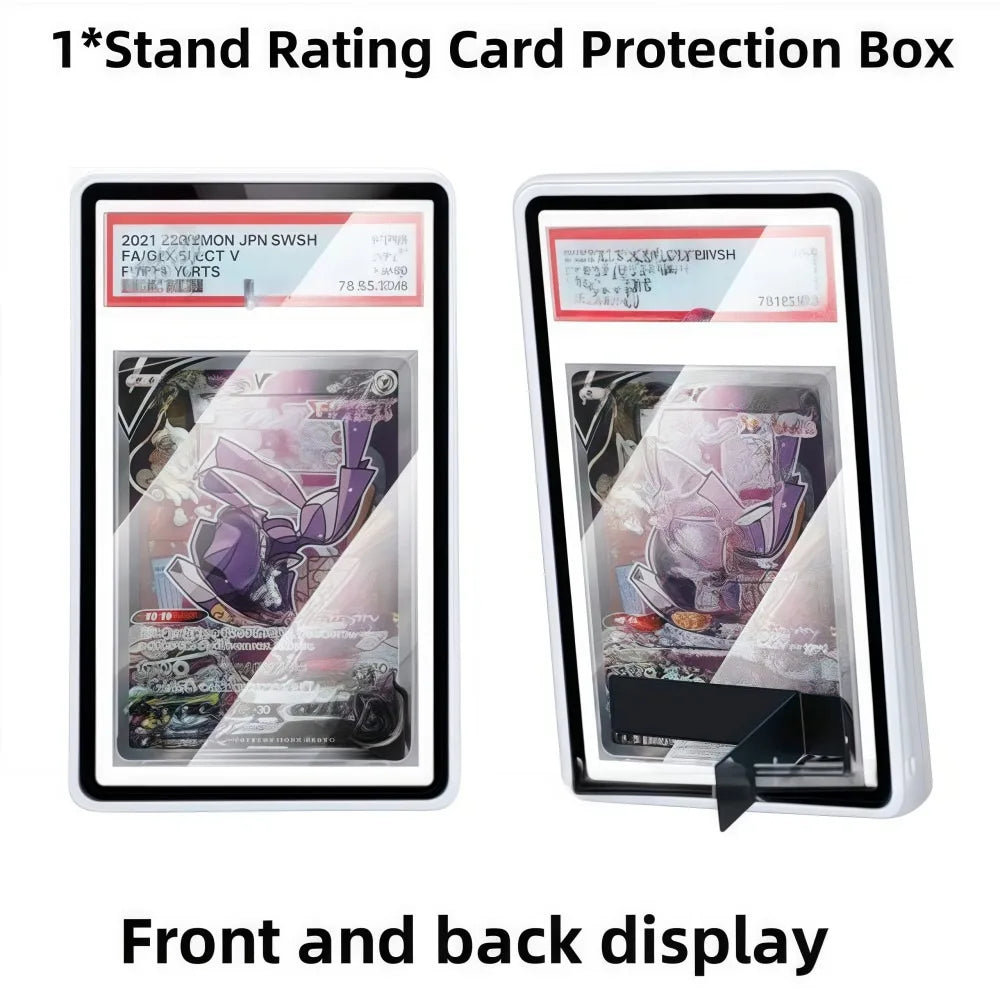 2-in-1 PSA/CGC Graded Card Protective Box Transparent UV Protection Metal Magnetic Case Durable with Stand Card Protective Case