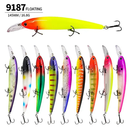 Deep Diving Fishing Lures 145mm Floating Minnow Long Tongue Board 16.8g