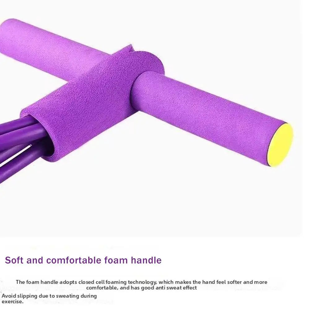 Multifunction Tension Rope, 6-Tube Elastic Yoga Pedal Puller Resistance Band, Natural Latex Tension Rope Fitness Equipment