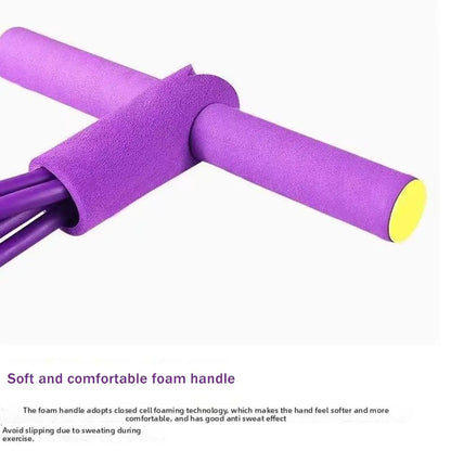 Multifunction Tension Rope, 6-Tube Elastic Yoga Pedal Puller Resistance Band, Natural Latex Tension Rope Fitness Equipment