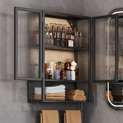 PP+PS Bathroom Storage Rack Wall Mounted Cream Style Towel Holder  Dustproof Toilet Organizer  Cosmetic Counter Shelf