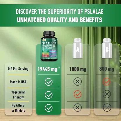 Pslalae Sea Moss Supplement Thyroid Support Immunity Detox Anti Aging Beauty
