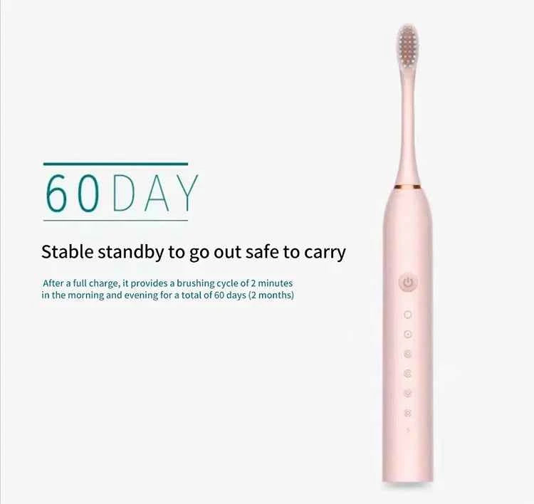 Electric Ultrasonic Toothbrush Six Speed Mode Home Soft Hair USB Charging Waterproof Adult Tooth Cleaner Automatic Couple Set