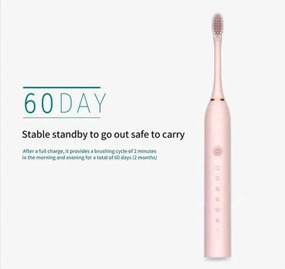Electric Ultrasonic Toothbrush Six Speed Mode Home Soft Hair USB Charging Waterproof Adult Tooth Cleaner Automatic Couple Set