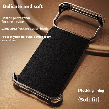 Eary for iPhone 17 Pro Max Air Phone Case Genuine Leather Magsafe Frameless Shell With 360°Rotate Magnetic Stand Anti-Drop Cover