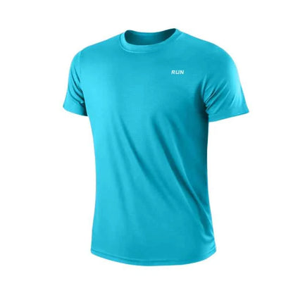 Men's Quick Dry Short Sleeve Gym Tee Moisture Wicking Round Neck Lightweight