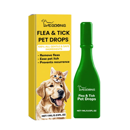 Yegbong Pet External Insect Repellent Drops - Flea Tick Lice Mite Killer for Dogs Cats - Skin Antipruritic Care