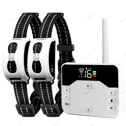 2 IN 1 Wireless Electronic Dog Fence System & Remote Training Collar Beep Shock Vibration and Pet Containment For All Size Puppy