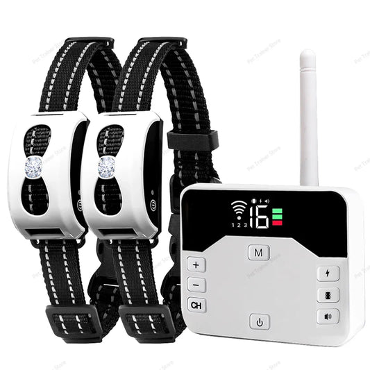 2 IN 1 Wireless Electronic Dog Fence System & Remote Training Collar Beep Shock Vibration and Pet Containment For All Size Puppy