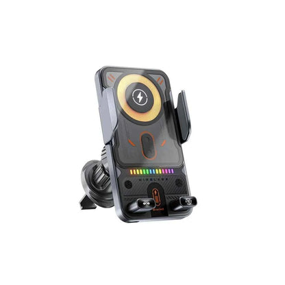 Car Wireless Charger 15W With Auto Clamping Phone Holder And Easy Operation
