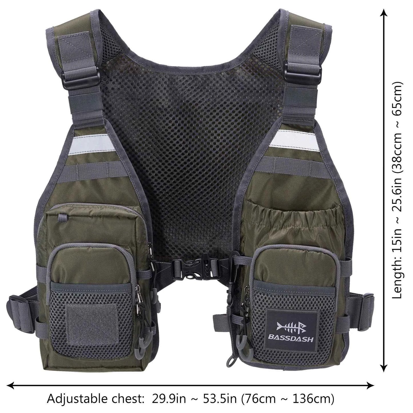Bassdash Unisex Fly Fishing Vest Chest Pack Ultra Lightweight One Size Fits Most