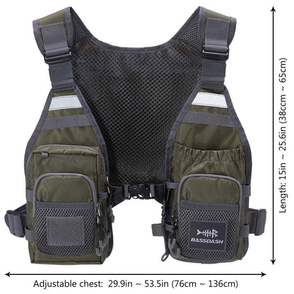 Bassdash Unisex Fly Fishing Vest Chest Pack Ultra Lightweight One Size Fits Most