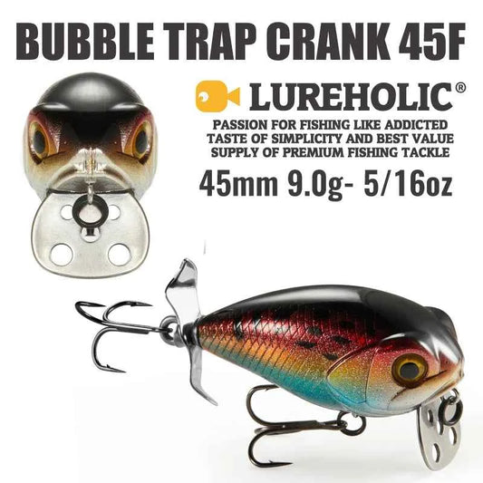 Lureholic 45mm 9g Bubble Trap Crank 45F Wobbling Action Floating Hard Bait