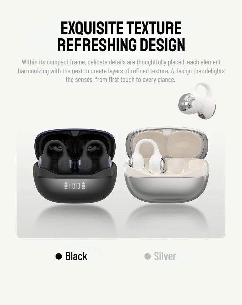 Clip On Wireless Earphones With Noise Reduction And Intelligent Positioning For Comfortable And Stable Communication