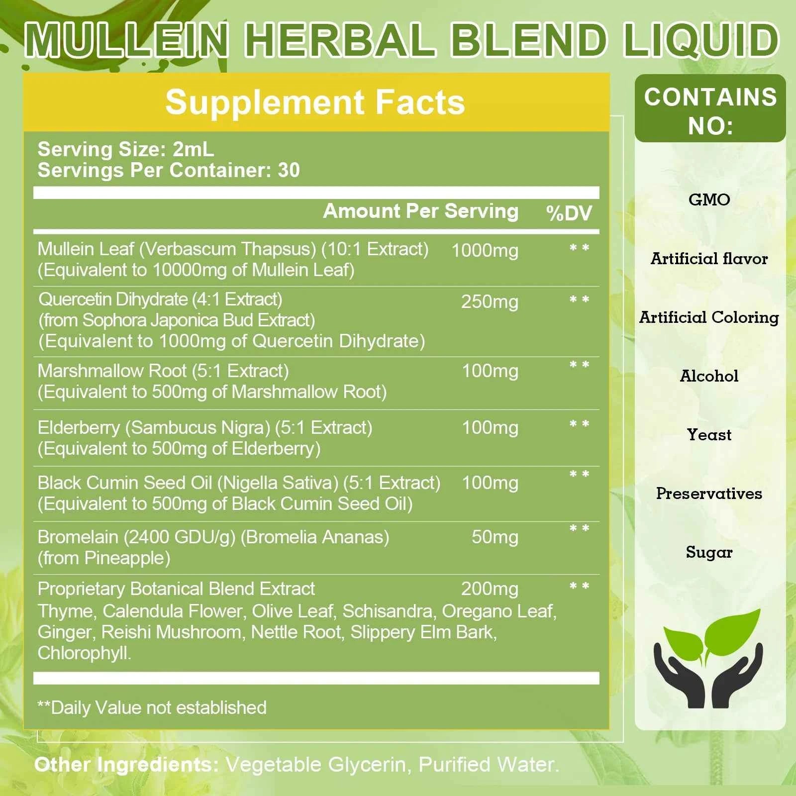 Mulittea Mullein Drops Lung Detox And Immunity Support 60ml Herbal Extract