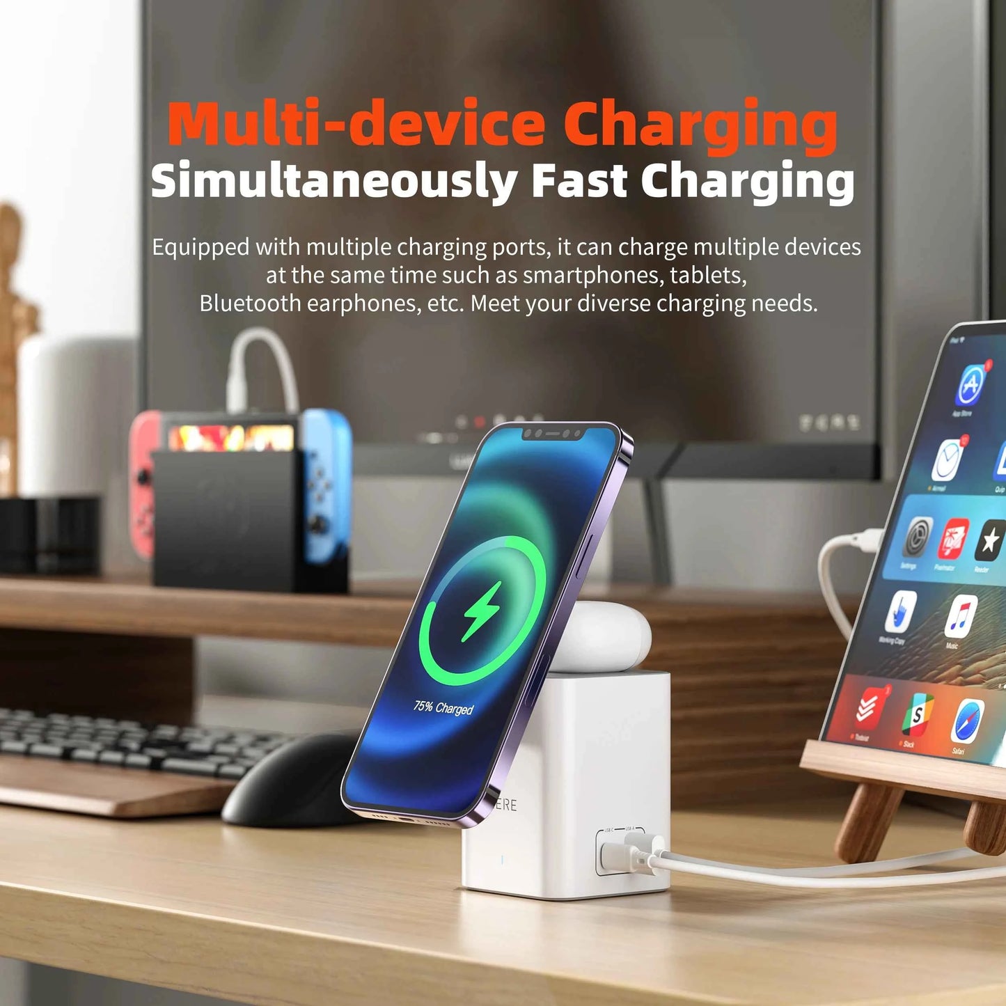 QERE Magnetic Wireless Charger Fast Charging Portable Foldable Mini Charger