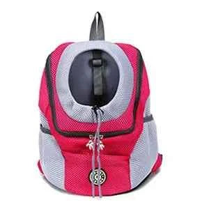 Pet Dog Carrier Backpack Double Shoulder Travel Bag Mesh Breathable Nylon