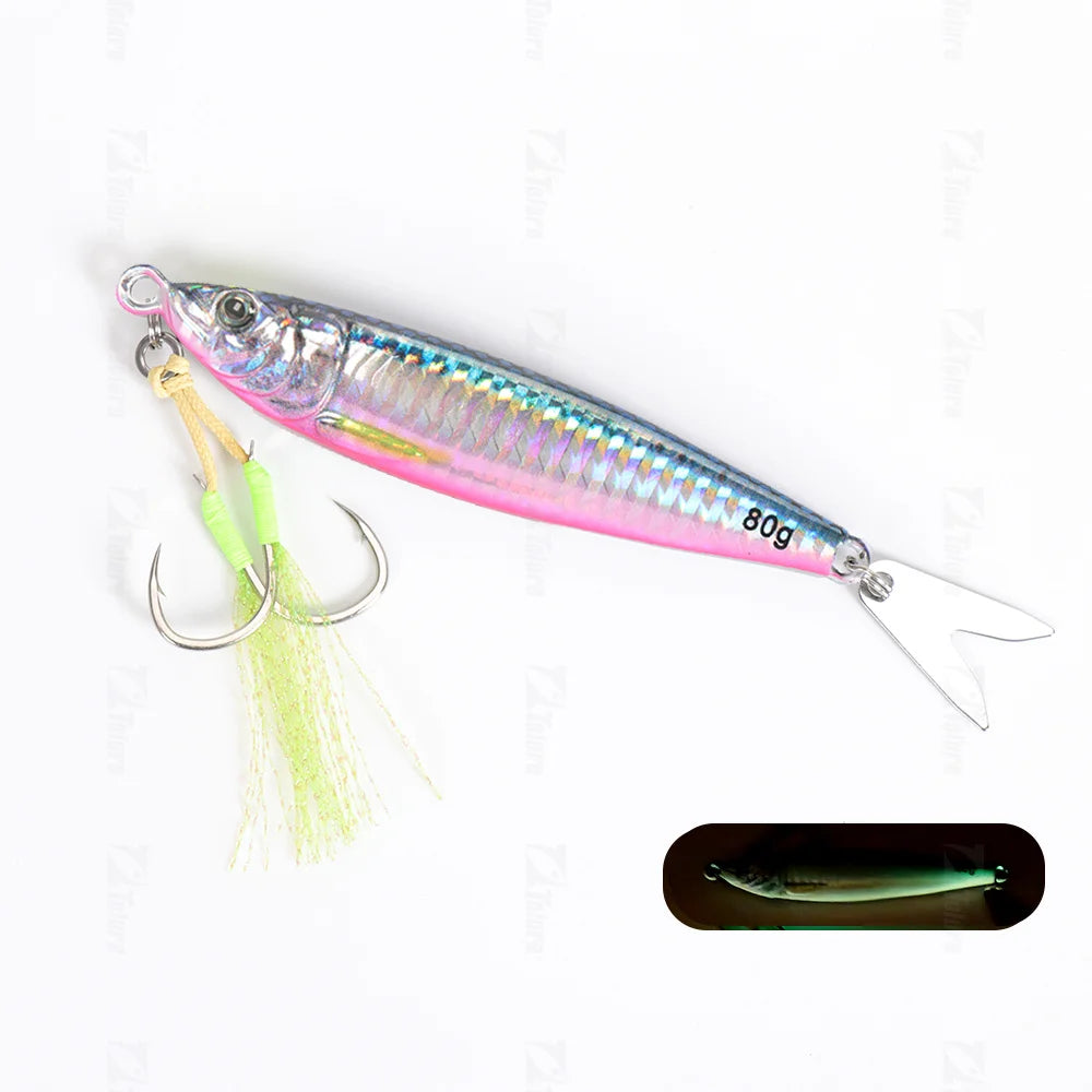 Tolu 2024 3D Printed Fast Sinking Metal Jig Lure Saltwater Shore Casting 20g 80g