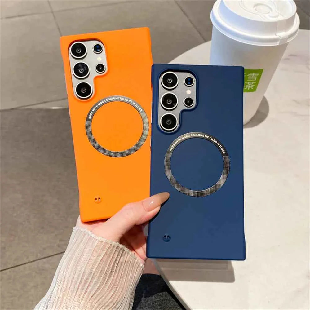 Luxury For Magsafe Thin PC Matte Frameless Phone Case For Samsung S26 S24 S25 Ultra Edge S23 FE S22 S21 S20 Plus Back Cover - ViralVibe Vault