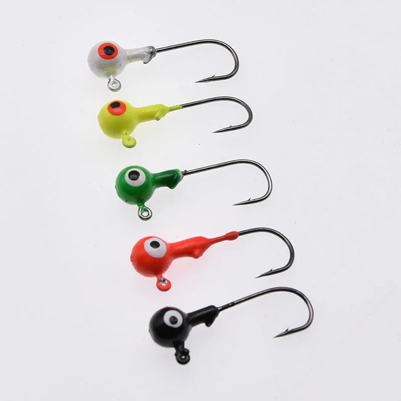Colorful Jig Head Hooks For Soft Worm Lures 1g 1.8g 3.5g 5g 7g 5pcs Bag